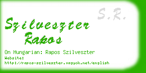 szilveszter rapos business card